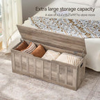 VANKILEY 47.2" Storage Chest Extra Large, Wooden Storage Bench. - Image 5