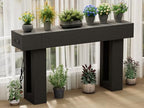 63 Inch Long Console Table w/Outlets & USB Ports, Narrow Rectangular Sofa Table - Image 6