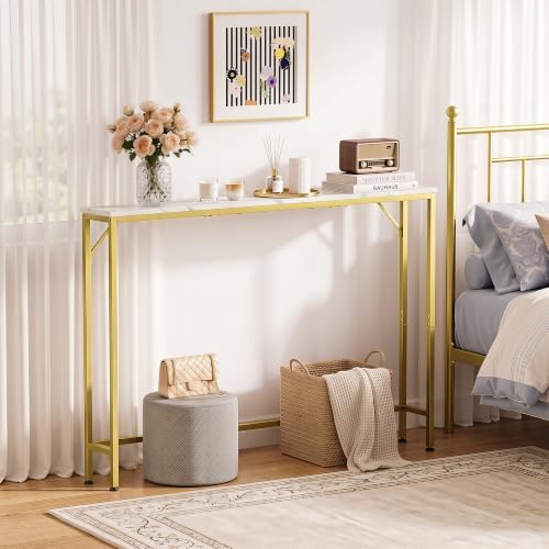 47.2" Console Table, Narrow Entryway Table, Skinny Sofa Table, Behind CouchTable - Image 4