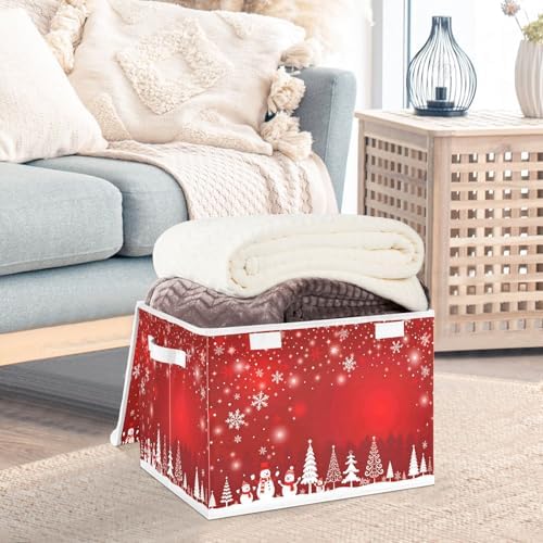 Bolaz Storage Bins with Lids and Handles, Christmas Tree Snowman Storage Box - Image 5