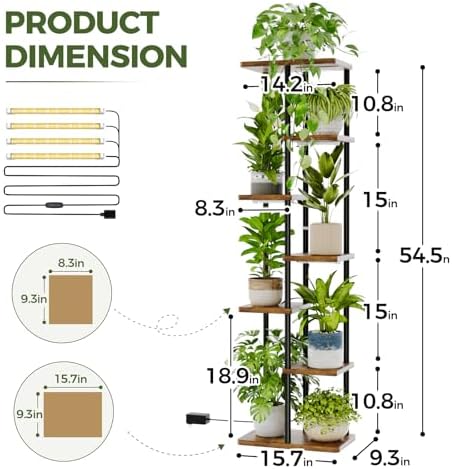 Bamworld Plant Stand with Grow Light - Image 3