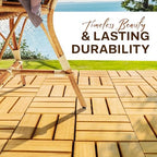 Idzo Set of 10 Premium Teak Deck Tiles, Snap-Lock Teak Shower Tile - Image 6