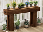 63 Inch Long Console Table w/Outlets & USB Ports, Narrow Rectangular Sofa Table - Image 6