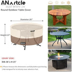 ANartcle Round Patio Table Covers 36inch, 100% Waterproof 600D Heavy Duty - Image 3