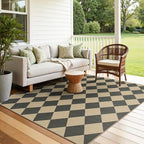 Lessymo Checkered Easy Jute 5x7 Rugs, Washable Patio Rug - Image 5