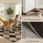 JTJ Easy Jute 2x3 Entryway Rug, Washable Non Slip Diamond Pattern - Image 5