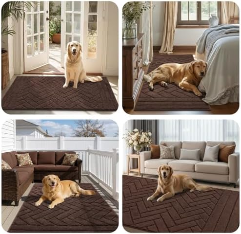 Tindbea Large Dog Door Mat, Dirt Trapper Mud Mat - Image 5