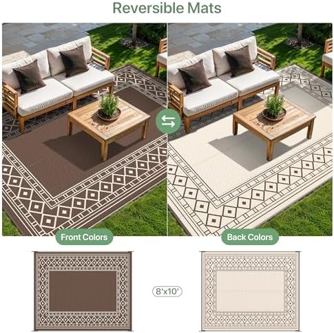 GENIMO Outdoor Rug, Waterproof Plastic Rugs - Image 4