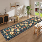 DUKINO 2.6x12 Kitchen Runner Rug, Floral Non Slip Washable Rug - Image 6
