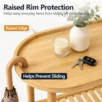 3-Tier Rolling Entryway Table, 30.6'' Narrow Bamboo Console Table - Image 5