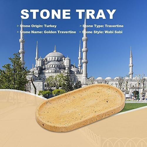 Koville Turkish Natural Travertine Decorative Marble Tray - Image 7