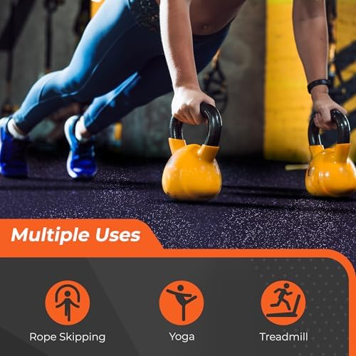 SUPERJARE 0.4'' Thick 12 Pcs 48 Sq Ft Rubber Top Exercise Equipment Mats - Image 6