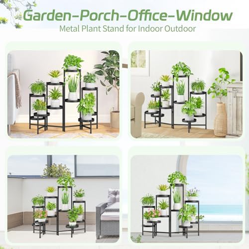 iDavosic.ly Plant Stand Indoor Outdoor, 10 Tier Metal Corner Shelf - Image 3