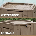 Devoko 30 Gallon Resin Deck Box Outdoor Indoor Waterproof Storage Box - Image 2
