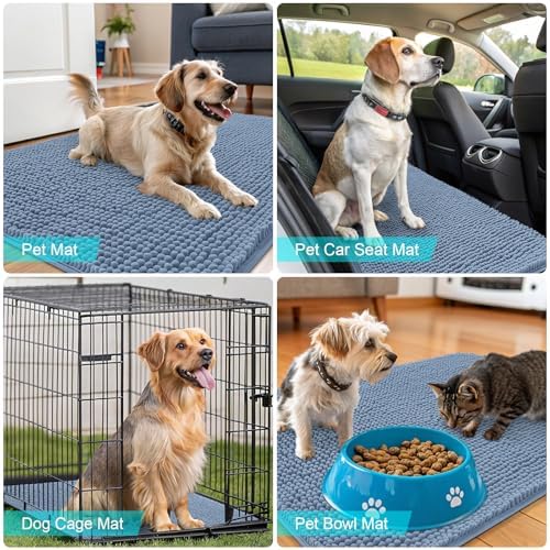 OLANLY Dog Door Mat for Muddy Paws 24x16, Super Absorbent Chenille Mud Mat - Image 7