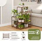 Bamworld Corner Plant Stand Indoor Outdoor Plant Shelf Small Plant Table - Image 7