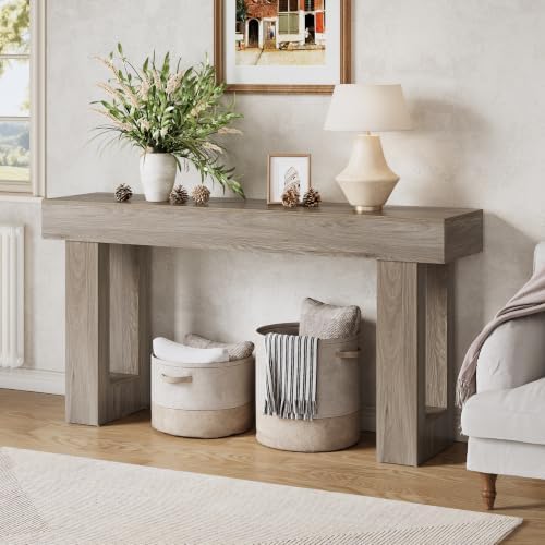 LITTLE TREE 63 Inches Long Sofa Table, Modern Console Table by LITTLETREE