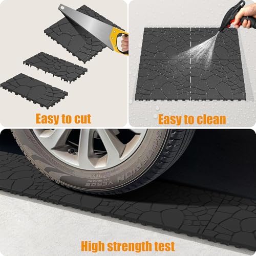 Plastic Interlocking Deck Tiles, 44 Pack, Simulated Cobblestone, Non-Slip Patio - Image 5