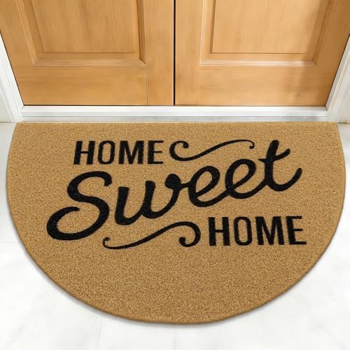 OLANLY Half Circle Door Mat 47x32, Low Profile Doormat - Image 2