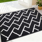 OLANLY Front Door Mat 32x20, Low-Profile Easy Clean Doormat, Deep Black by OLANLY