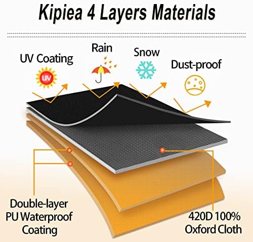Kipiea Patio V-Shaped Sectional Sofa Cover, 420D Heavy-Duty Oxford Fabric - Image 6