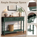 Console Table with 3 Vintage Carved Drawers - Image 4