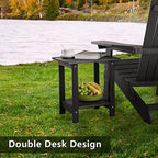 Meluvici Double Adirondack Side Table Weather Resistant, Outdoor Rectangular - Image 6
