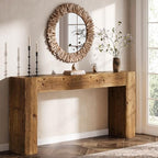 Solid Wood Console Table, 63-Inch Farmhouse Sofa Table Behind Couch - Image 3