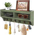 Key Holder Wall Mount with Mail Organizer, 6 Hooks & Shelf by KERESUEDO