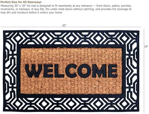 Gardenised Natural Coir and Non-Slip Rubber Doormat - Image 3