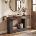 GIANTEX 63" Farmhouse Console Table, 2-Tier Narrow Entryway Table by Giantex
