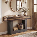 GIANTEX 63" Farmhouse Console Table, 2-Tier Narrow Entryway Table by Giantex