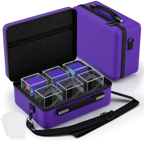 Proijeut Card Deck Box with Portable Case, 6 Pack Clear Commander Deck Box with by PROijeut