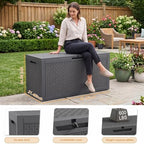 180 Gallon Outdoor Storage Box, Large Waterproof Patio Deck Box - Image 3