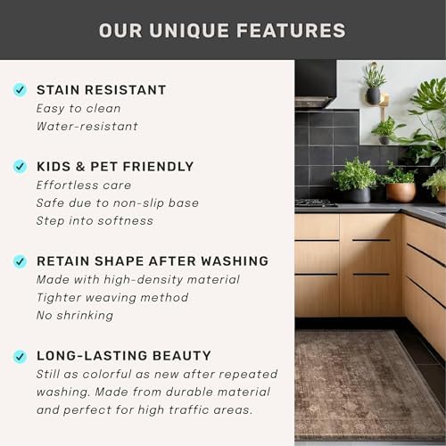Hazo Haus Neutral Boho Washable 3x16 Extra Long Hallway Runner Rug, Non-Slip - Image 5