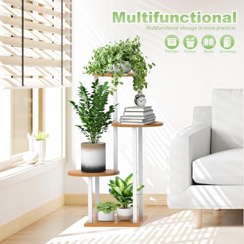 4 Tier Plant Stand Indoor Corner Tall Shelf - Image 6