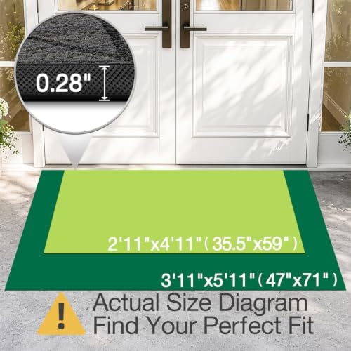 LUMI Outdoor Door Mat Traps & Hides Dirt 35.5x59, Outside Entrance - Image 2