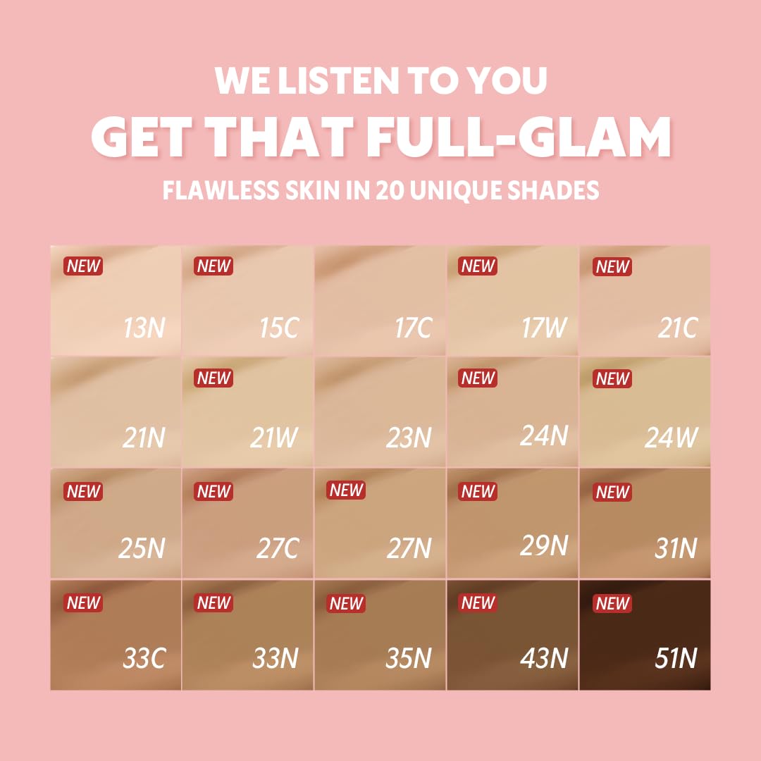 [*Mini Size*] TIRTIR All Cover Pink Cushion | Korean Cushion Foundation, (#21W Natural Ivory, 0.15 Fl Oz)