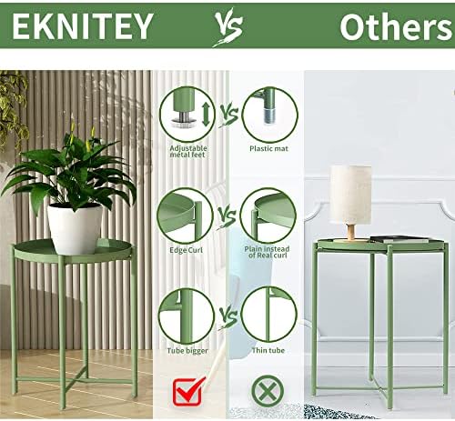 EKNITEY Small Side End Table: Metal Side Table - Image 5