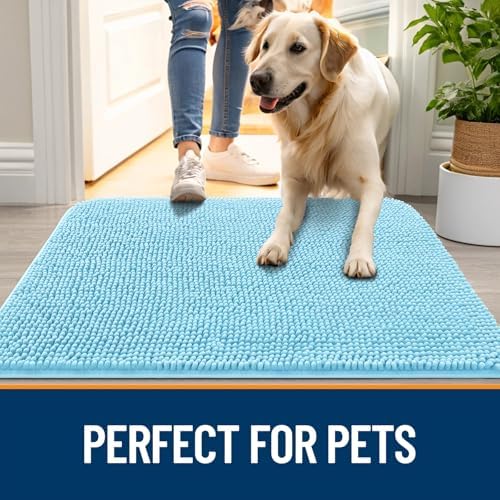 OLANLY Dog Door Mat for Muddy Paws 36x24, Super Absorbent Chenille Mud Mat - Image 6