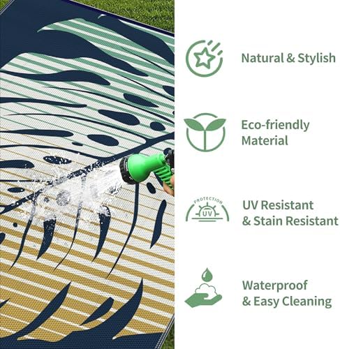 GENIMO Outdoor Rug, Waterproof Plastic Rugs - Image 6