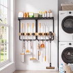 Broom Holder Wall Mount – Wall Mounted Broom, Hanging Cleaning Tool Organizer - Image 3
