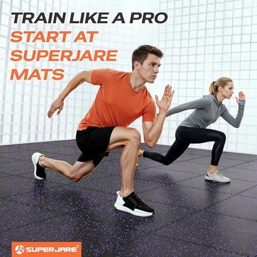 SUPERJARE 0.56'' Thick 120 Sq Ft Rubber Top Gym Flooring - Image 3