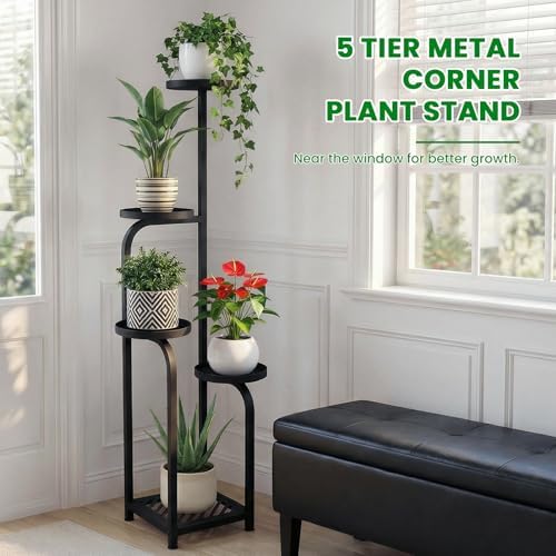 TOSKING Tall 5-Tier Square Plant Stand Indoor Outdoor - Image 5
