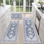 HEBE Boho Kitchen Rugs Set of 3, Non Slip Washable Kitchen Mats - Image 3