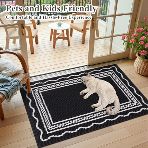 Ileading Indoor Door Mat 2x3ft, Absorbent Dog Muddy Paws Mats, Low-Profile - Image 2