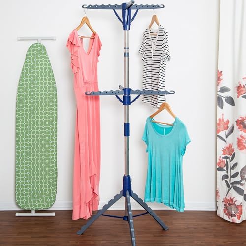 Honey-Can-Do 2-Tier Tripod Clothes Drying Rack, Chrome Steel - Image 2