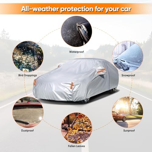 NEVERLAND Sedan Car Cover Waterproof Heavy Duty All Weather up to 196" - Image 4