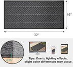 16" x 32" Charcoal Grey Front Door Mat Indoor Outdoor, Low Profile - Image 2