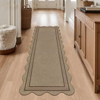Scalloped Easy Jute 2x6 Kitchen Runner Rug, Washable Rugs - Image 7